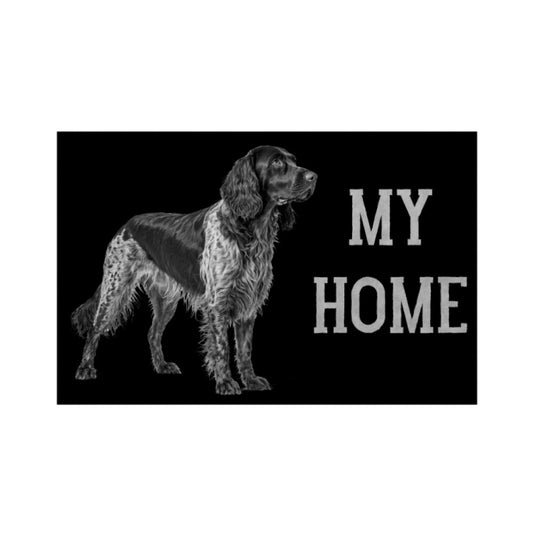 Fußmatte "Deutsch Langhaar- MY HOME" Weiß – hunde-shirt.de