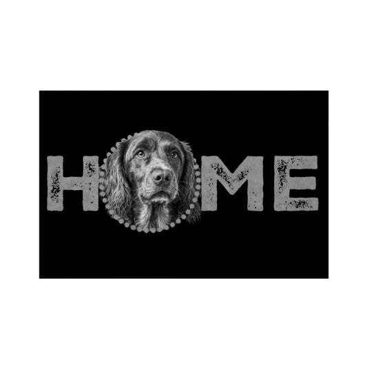 Fußmatte "Deutsch Langhaar- HOME-Edition" Weiß – hunde-shirt.de