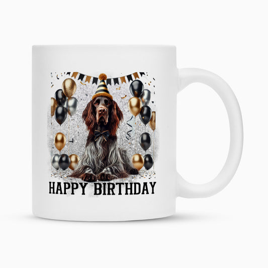 Tasse "Deutsch Langhaar- Happy Birthday" Weiß – hunde-shirt.de