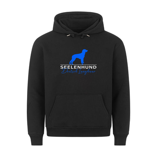 Premium Hoodie "Deutsch Langhaar- Seelenhund" Schwarz – hunde-shirt.de