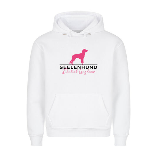 Premium Hoodie "Deutsch Langhaar- Seelenhund" Weiß – hunde-shirt.de