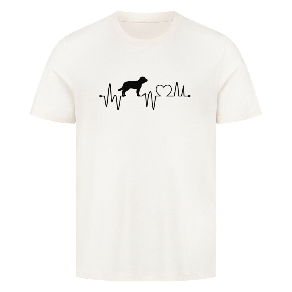 Premium T-Shirt "Deutsch Langhaar- Heartbeat" Natural Raw – hunde-shirt.de