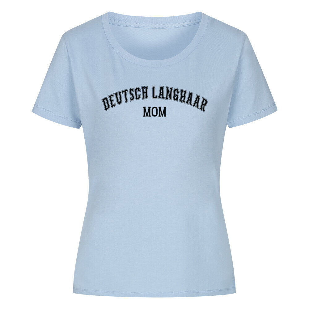 Premium Organic Damen-Shirt "Deutsch Langhaar- MOM" Sky Blue – hunde-shirt.de