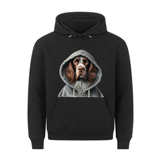 Premium Hoodie "Deutsch Langhaar- Hooded" Schwarz – hunde-shirt.de