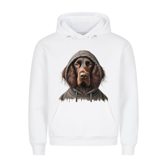 Premium Hoodie "Deutsch Langhaar- Hooded II" Weiß – hunde-shirt.de