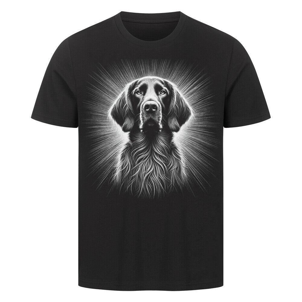 Premium T-Shirt "Deutsch Langhaar- Shine" Schwarz – hunde-shirt.de