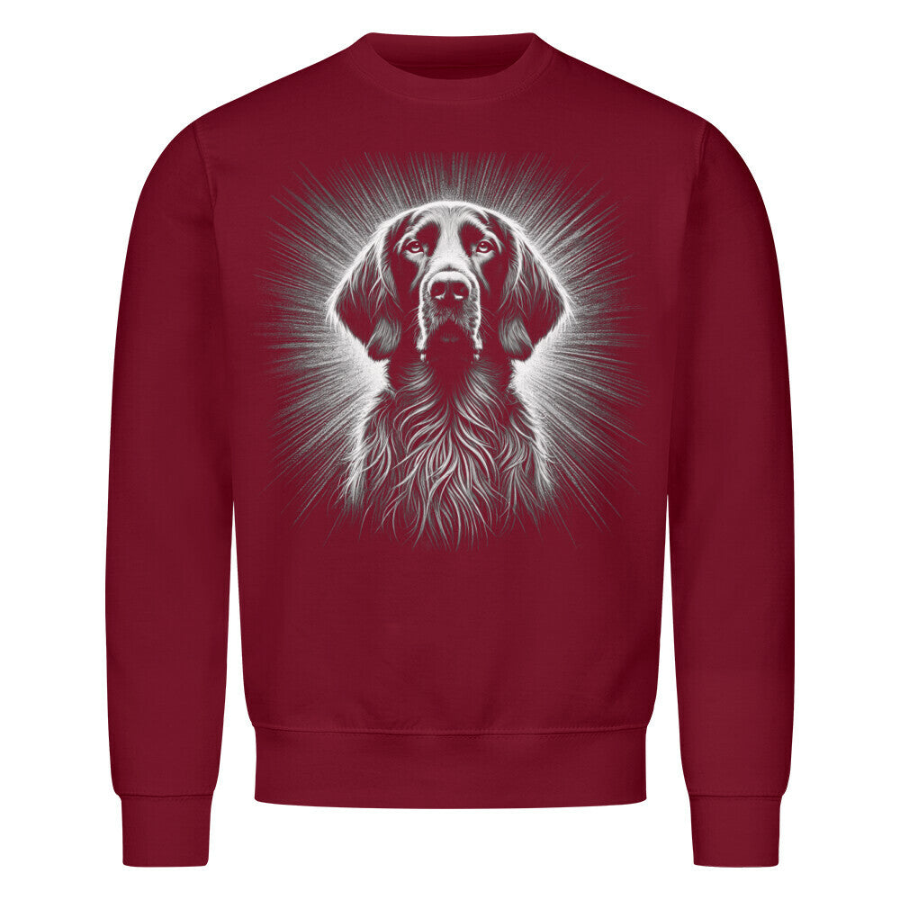 Premium Sweatshirt "Deutsch Langhaar- Shine" Burgunder – hunde-shirt.de