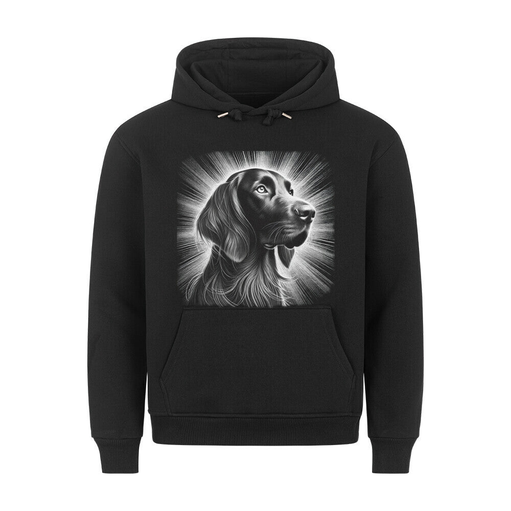 Premium Hoodie "Deutsch Langhaar- Bright" Schwarz – hunde-shirt.de