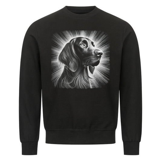 Premium Sweatshirt "Deutsch Langhaar- Bright" Schwarz – hunde-shirt.de