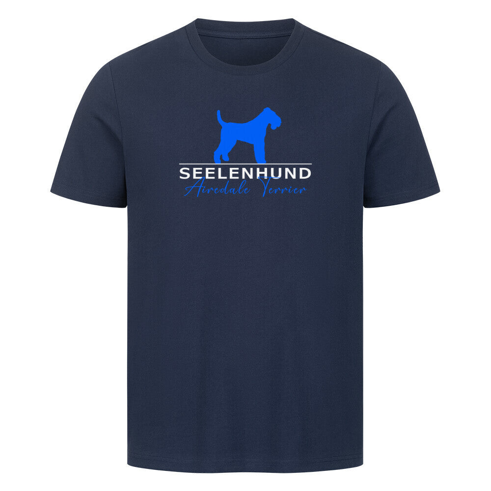 Premium T-Shirt "Airedale Terrier - Seelenhund" French Navy – hunde-shirt.de