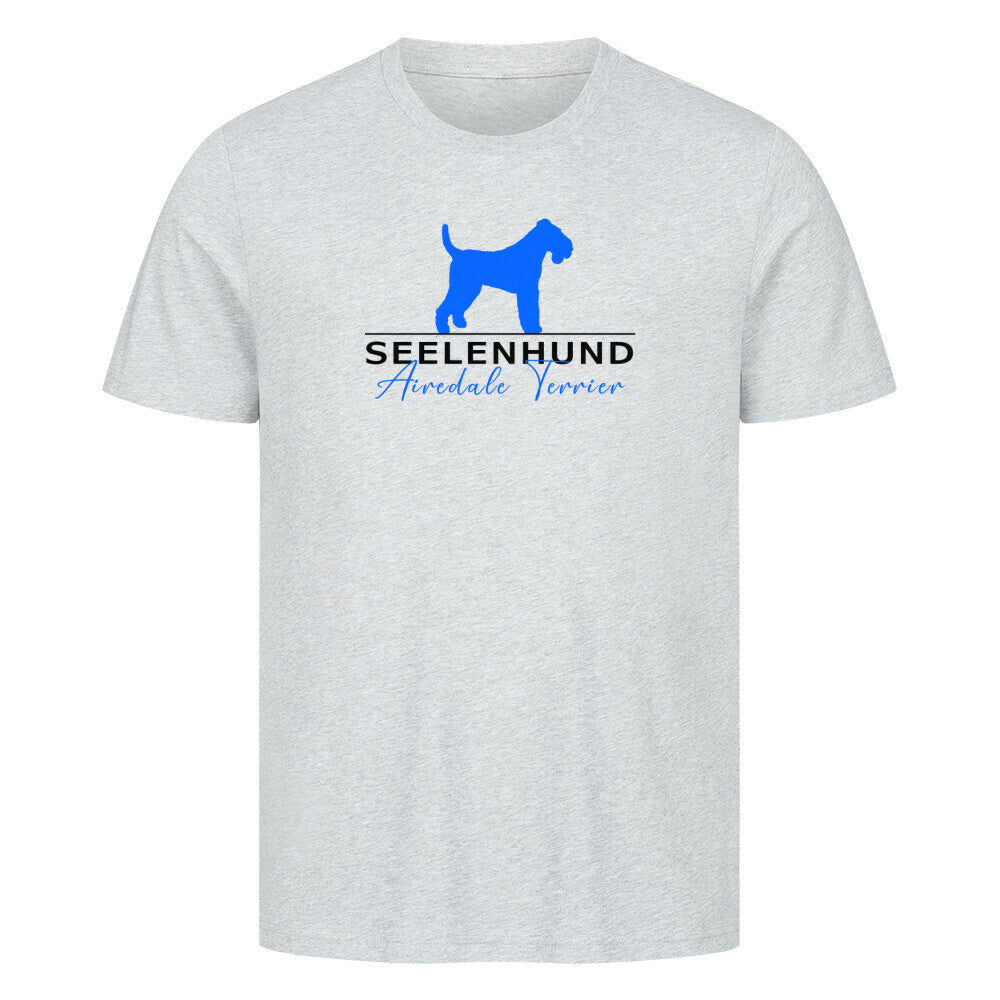 Premium T-Shirt "Airedale Terrier - Seelenhund" Heather Grey – hunde-shirt.de