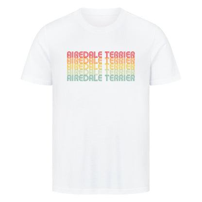 Premium T-Shirt "Airedale Terrier - RETRO" Weiß – hunde-shirt.de