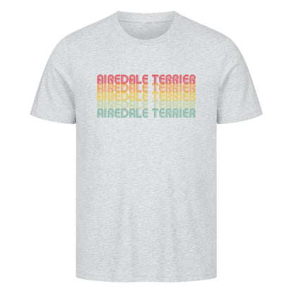 Premium T-Shirt "Airedale Terrier - RETRO" Heather Grey – hunde-shirt.de