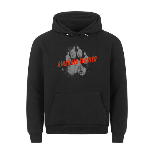 Premium Hoodie "Airedale Terrier - PAW" Schwarz – hunde-shirt.de