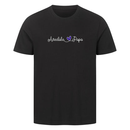 Premium T-Shirt "Airedale Terrier - Papa" Schwarz – hunde-shirt.de