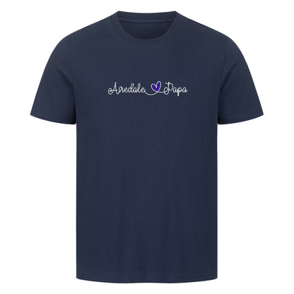 Premium T-Shirt "Airedale Terrier - Papa" French Navy – hunde-shirt.de