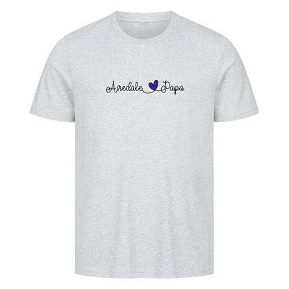 Premium T-Shirt "Airedale Terrier - Papa" Heather Grey – hunde-shirt.de