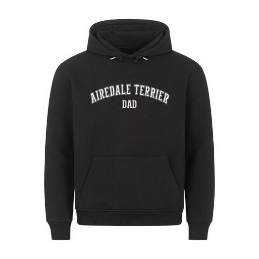 Premium Hoodie "Airedale Terrier - DAD" Schwarz – hunde-shirt.de