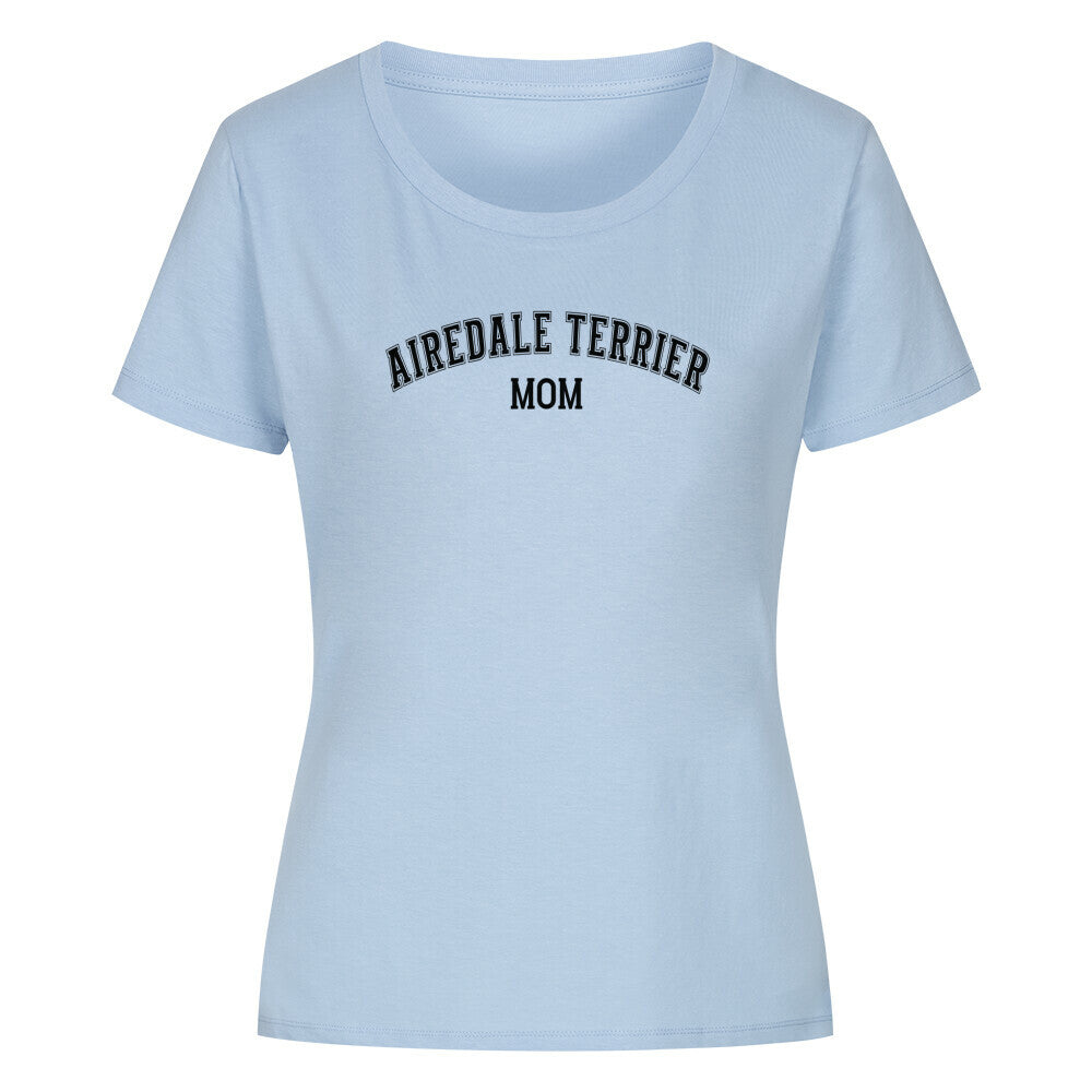 Premium Organic Damen-Shirt "Airedale Terrier - MOM" Sky Blue – hunde-shirt.de