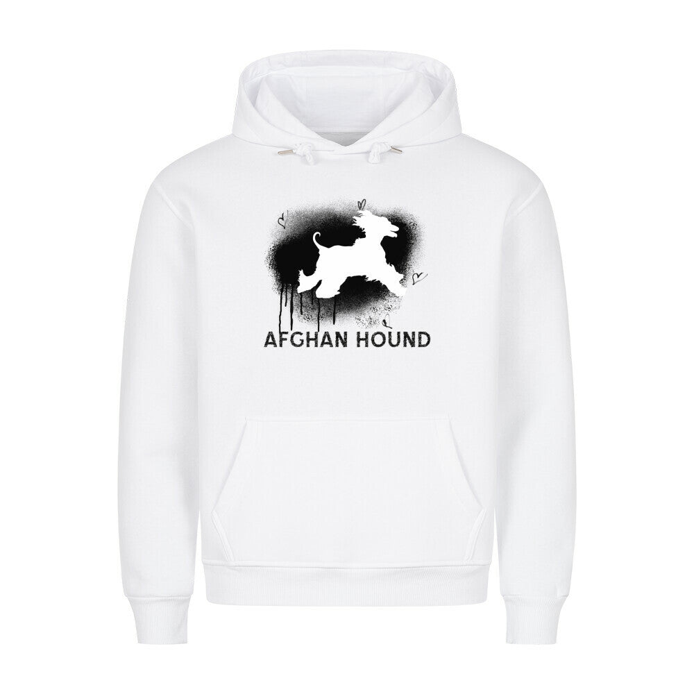 Premium Hoodie "Afghanischer Windhund - Brush" Weiß – hunde-shirt.de