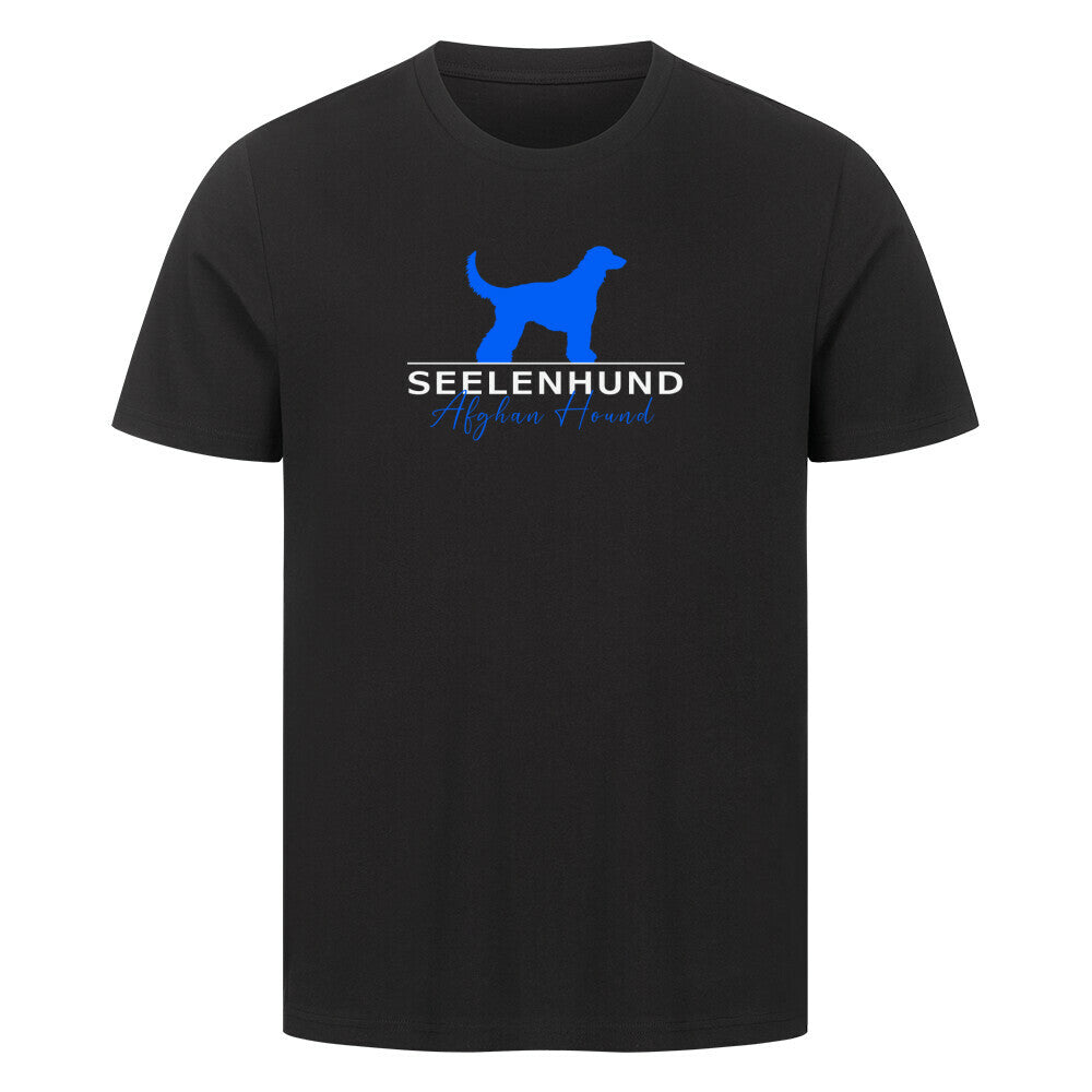 Premium T-Shirt "Afghanischer Windhund - Seelenhund" Schwarz – hunde-shirt.de