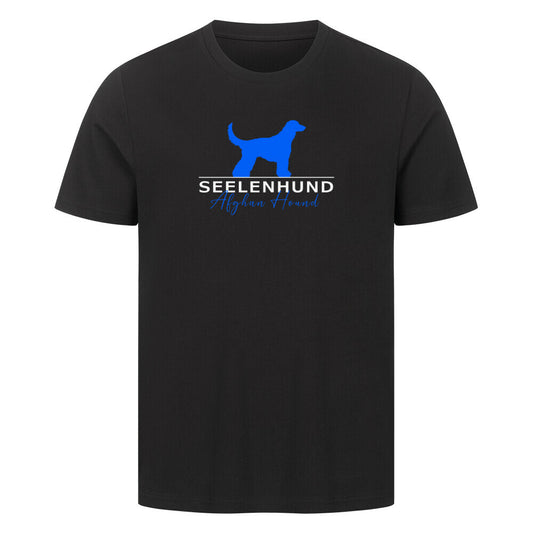 Premium T-Shirt "Afghanischer Windhund - Seelenhund" Schwarz – hunde-shirt.de