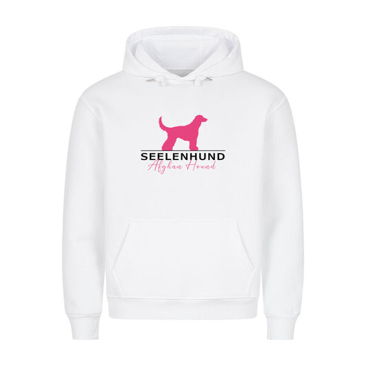 Premium Hoodie "Afghanischer Windhund - Seelenhund" Weiß – hunde-shirt.de