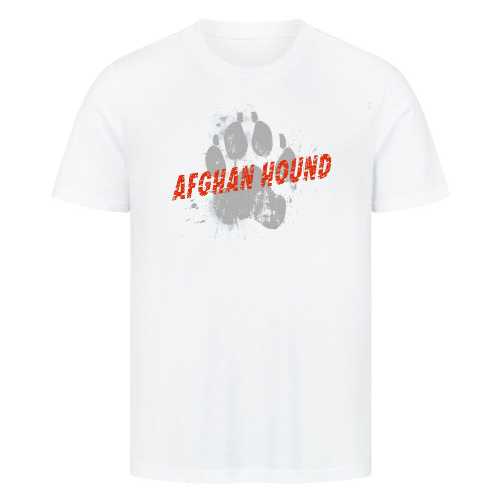 Premium T-Shirt "Afghanischer Windhund - PAW" Weiß – hunde-shirt.de