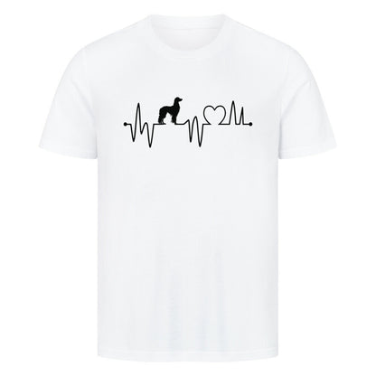 Premium T-Shirt "Afghanischer Windhund - Heartbeat" Weiß – hunde-shirt.de