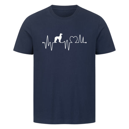 Premium T-Shirt "Afghanischer Windhund - Heartbeat" French Navy – hunde-shirt.de