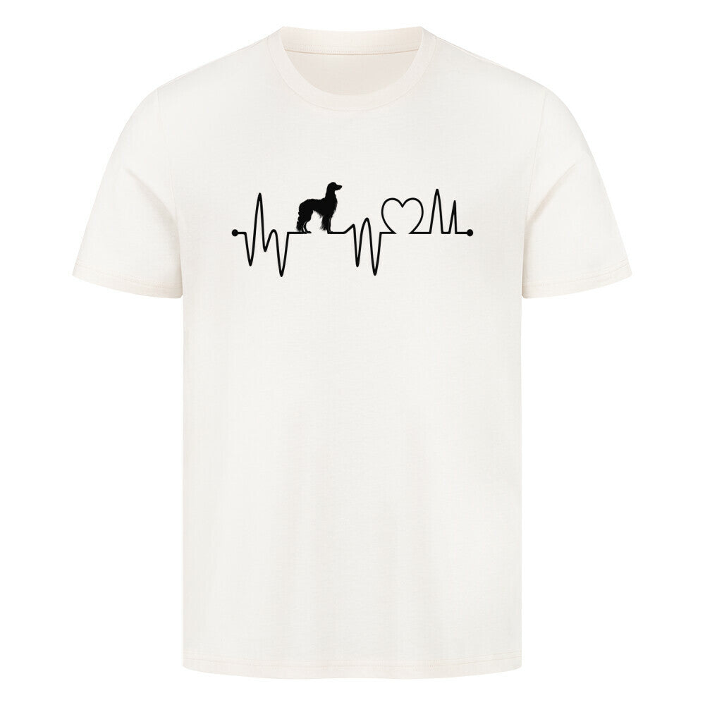 Premium T-Shirt "Afghanischer Windhund - Heartbeat" Natural Raw – hunde-shirt.de