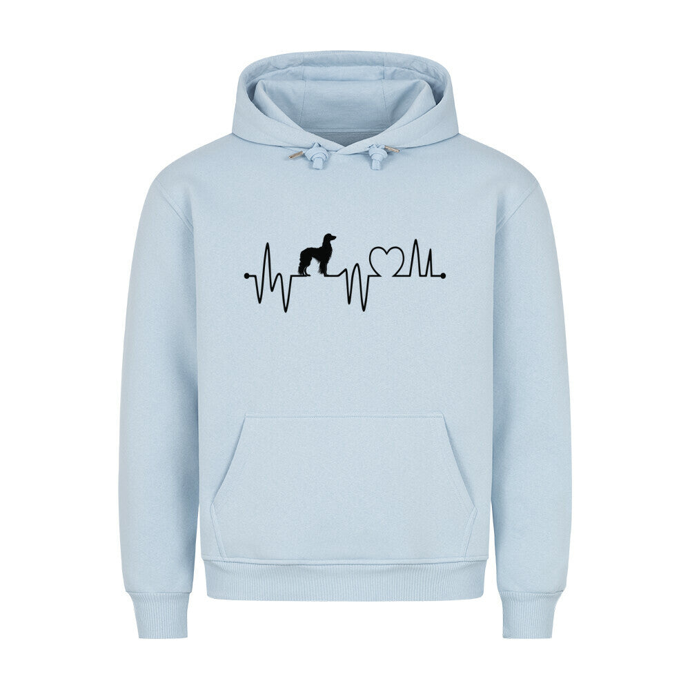 Premium Hoodie "Afghanischer Windhund - Heartbeat" Babyblau – hunde-shirt.de