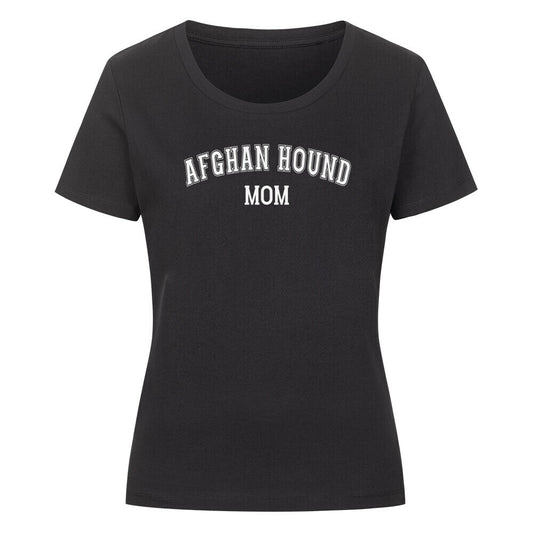 Premium Organic Damen-Shirt "Afghanischer Windhund - MOM" Schwarz – hunde-shirt.de