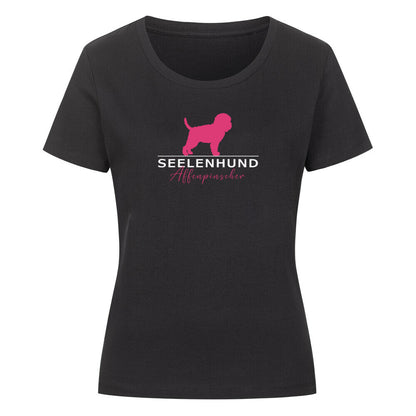 Premium Organic Damen-Shirt "Affenpinscher - Seelenhund" Schwarz – hunde-shirt.de