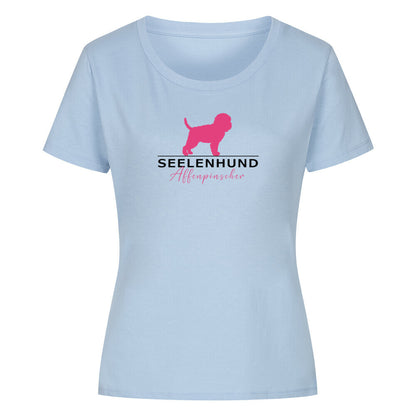 Premium Organic Damen-Shirt "Affenpinscher - Seelenhund" Sky Blue – hunde-shirt.de