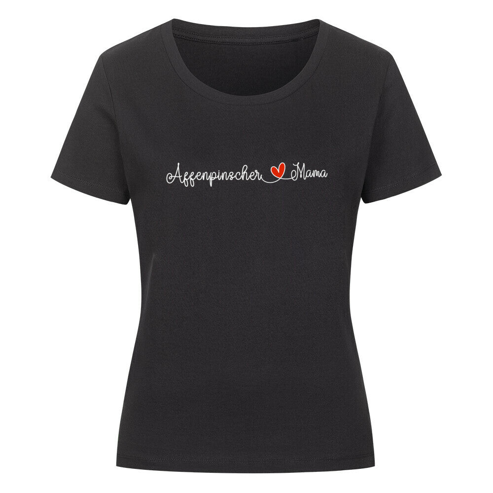 Premium Organic Damen-Shirt "Affenpinscher - Mama" Schwarz – hunde-shirt.de