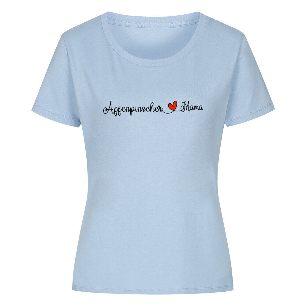 Premium Organic Damen-Shirt "Affenpinscher - Mama" Sky Blue – hunde-shirt.de