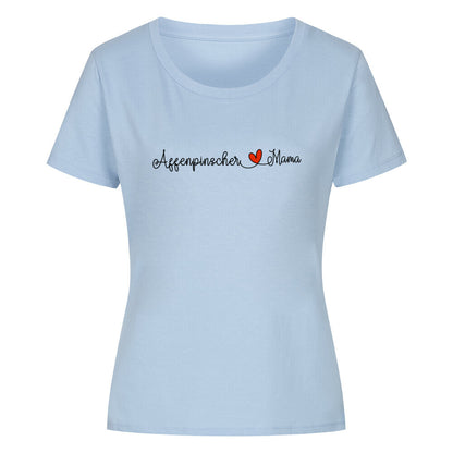 Premium Organic Damen-Shirt "Affenpinscher - Mama" Sky Blue – hunde-shirt.de