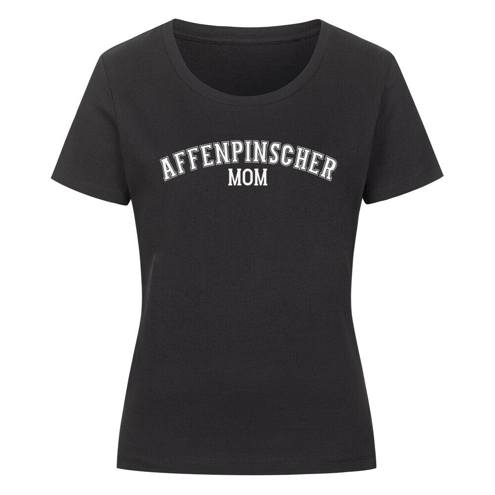 Premium Organic Damen-Shirt "Affenpinscher - MOM" Schwarz – hunde-shirt.de