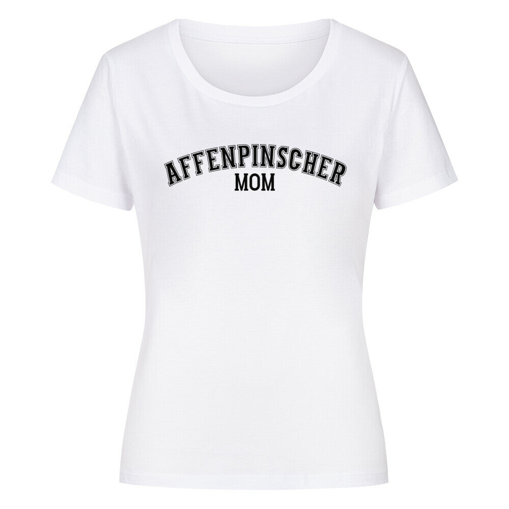 Premium Organic Damen-Shirt "Affenpinscher - MOM" Weiß – hunde-shirt.de