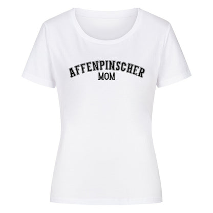 Premium Organic Damen-Shirt "Affenpinscher - MOM" Weiß – hunde-shirt.de