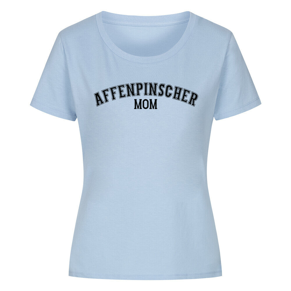 Premium Organic Damen-Shirt "Affenpinscher - MOM" Sky Blue – hunde-shirt.de