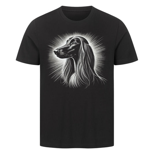 Premium T-Shirt "Afghanischer Windhund - Shine" Schwarz – hunde-shirt.de