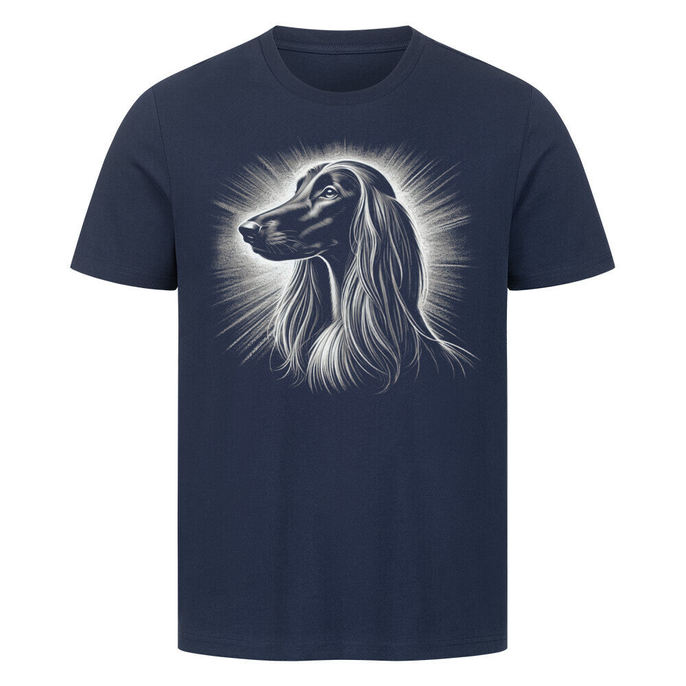 Premium T-Shirt "Afghanischer Windhund - Shine" French Navy – hunde-shirt.de