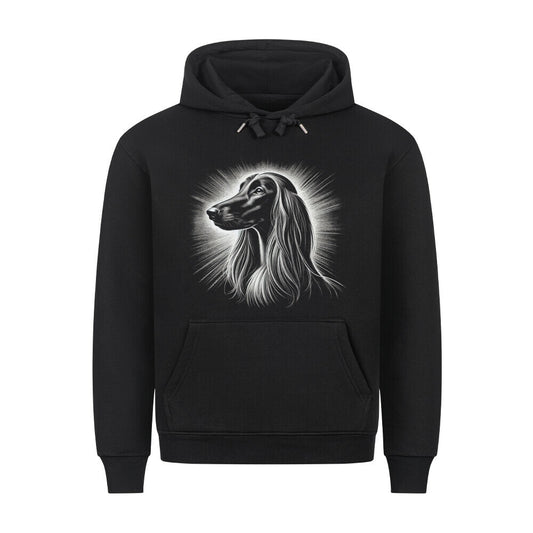 Premium Hoodie "Afghanischer Windhund - Shine" Schwarz – hunde-shirt.de