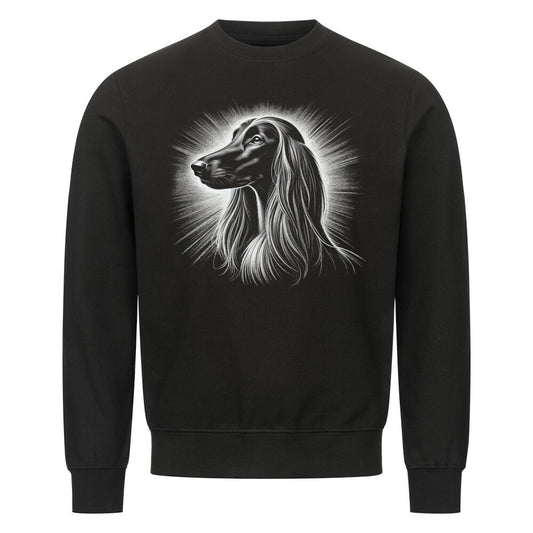 Premium Sweatshirt "Afghanischer Windhund - Shine" Schwarz – hunde-shirt.de