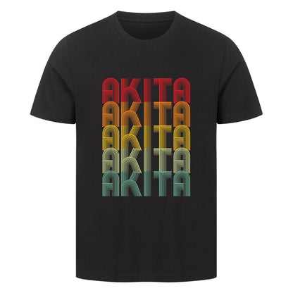 Premium T-Shirt "Akita Inu - RETRO" Schwarz – hunde-shirt.de