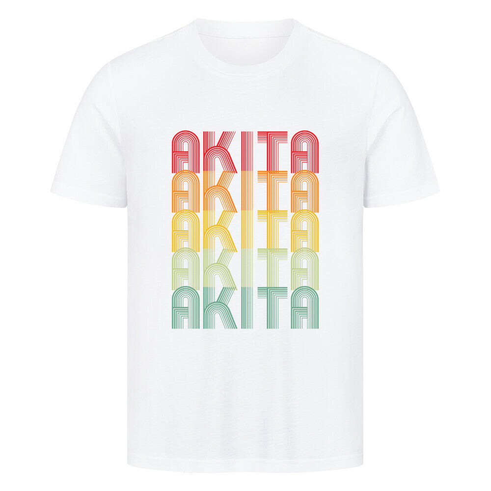 Premium T-Shirt "Akita Inu - RETRO" Weiß – hunde-shirt.de