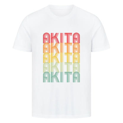 Premium T-Shirt "Akita Inu - RETRO" Weiß – hunde-shirt.de