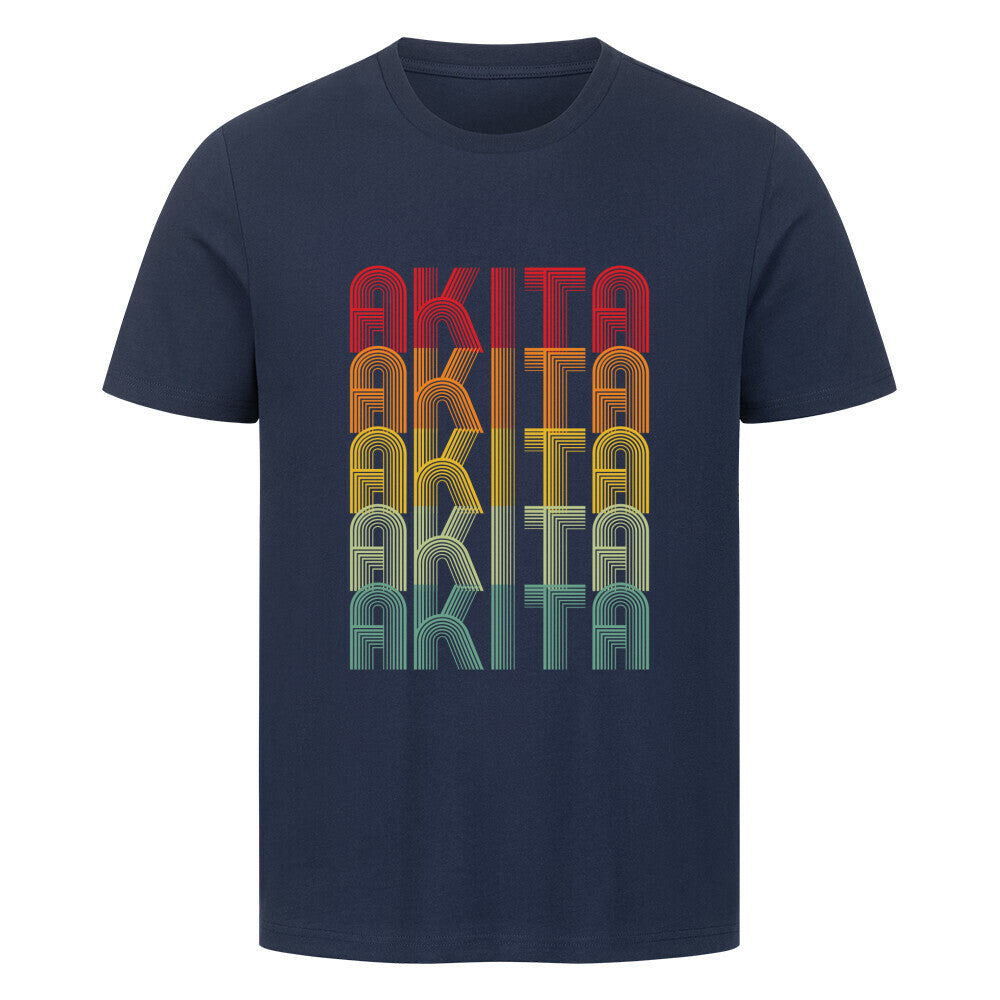 Premium T-Shirt "Akita Inu - RETRO" French Navy – hunde-shirt.de
